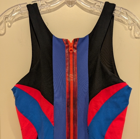 Bebe Colorblock Sleeveless Mini Dress - Black, Blue, Pink - Picture 6 of 9